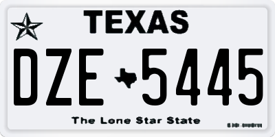 TX license plate DZE5445