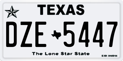 TX license plate DZE5447