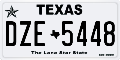 TX license plate DZE5448