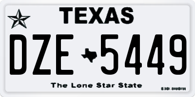 TX license plate DZE5449