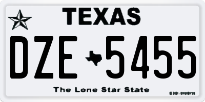 TX license plate DZE5455