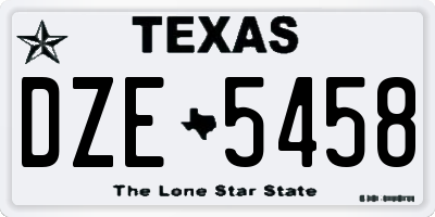 TX license plate DZE5458