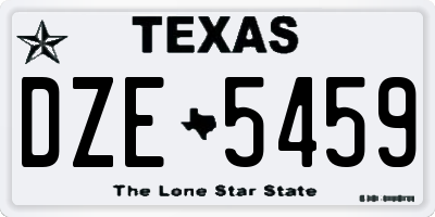 TX license plate DZE5459