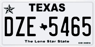 TX license plate DZE5465