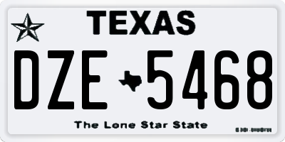 TX license plate DZE5468