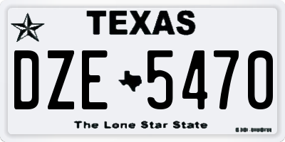 TX license plate DZE5470