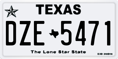 TX license plate DZE5471