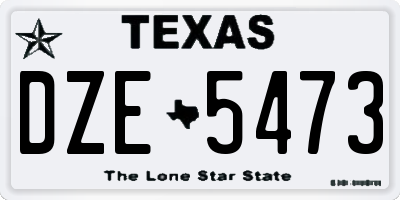 TX license plate DZE5473