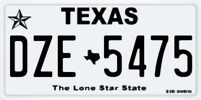 TX license plate DZE5475