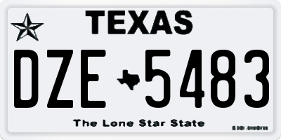 TX license plate DZE5483