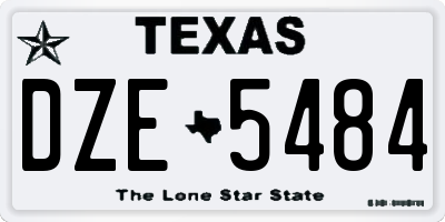 TX license plate DZE5484