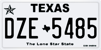 TX license plate DZE5485