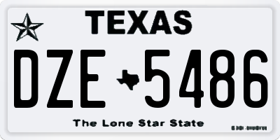 TX license plate DZE5486