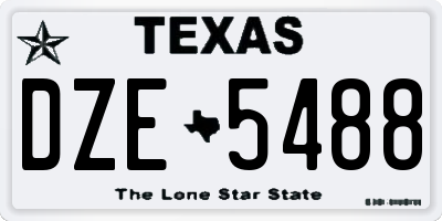 TX license plate DZE5488