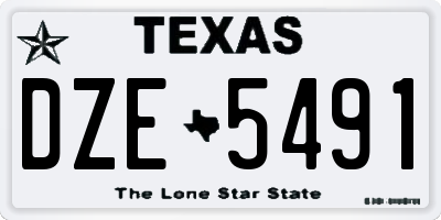 TX license plate DZE5491