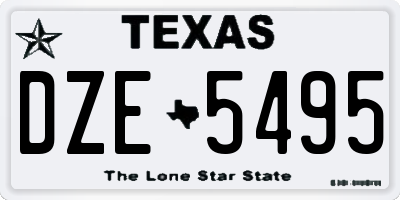 TX license plate DZE5495