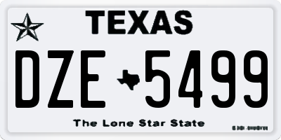TX license plate DZE5499