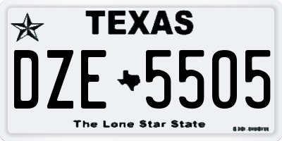 TX license plate DZE5505