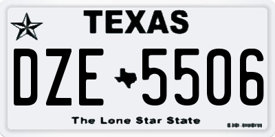 TX license plate DZE5506