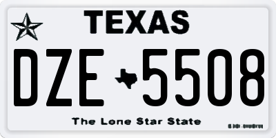 TX license plate DZE5508