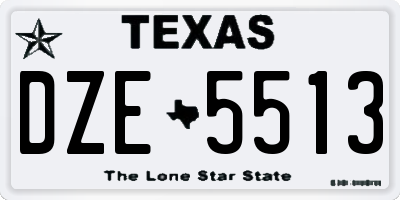 TX license plate DZE5513