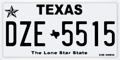 TX license plate DZE5515