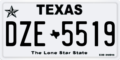 TX license plate DZE5519