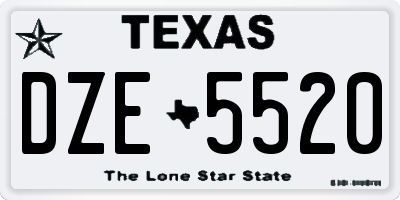 TX license plate DZE5520