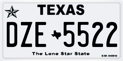 TX license plate DZE5522
