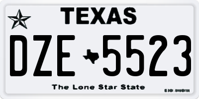 TX license plate DZE5523