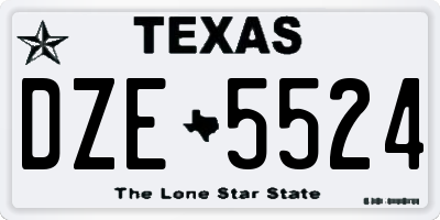 TX license plate DZE5524