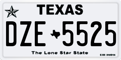 TX license plate DZE5525