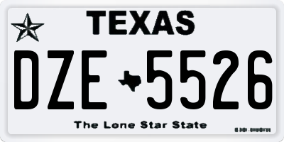 TX license plate DZE5526