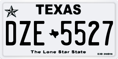 TX license plate DZE5527