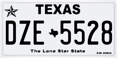 TX license plate DZE5528