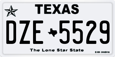 TX license plate DZE5529
