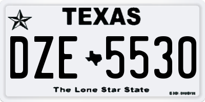 TX license plate DZE5530