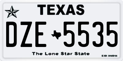 TX license plate DZE5535