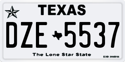 TX license plate DZE5537
