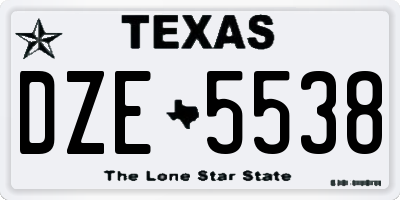 TX license plate DZE5538