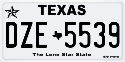 TX license plate DZE5539