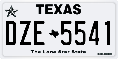 TX license plate DZE5541