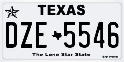 TX license plate DZE5546