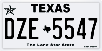 TX license plate DZE5547