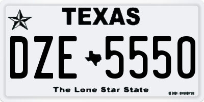 TX license plate DZE5550