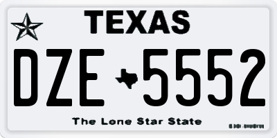 TX license plate DZE5552