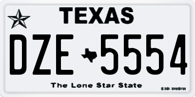 TX license plate DZE5554