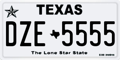 TX license plate DZE5555