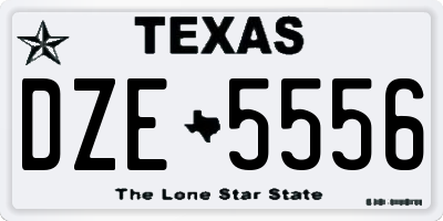 TX license plate DZE5556