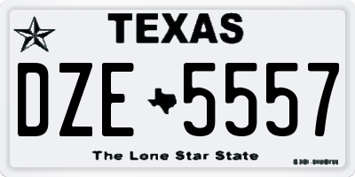 TX license plate DZE5557
